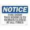 Signmission OSHA, Fire Door This Door Is To Remain Closed, 14in X 10in Rigid Plastic, 10" W, 14" L, Landscape OS-NS-P-1014-L-12578 - alternate 1